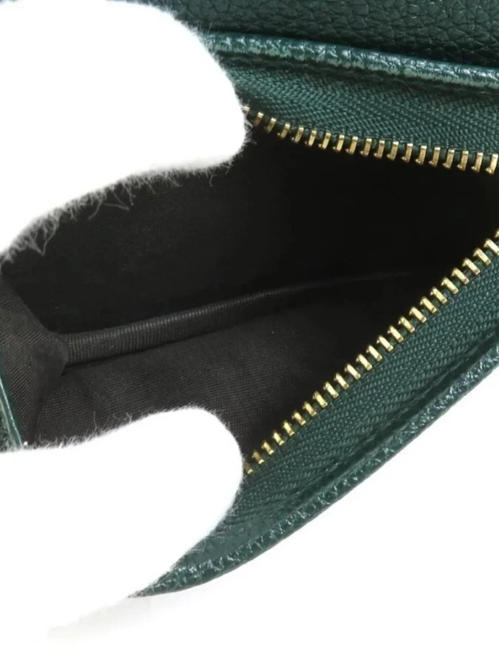 Auth GUCCI Zumi Bifold Wallet Chain Wallet Green/Gold/Silver Leather - e60739a - Picture 7 of 8